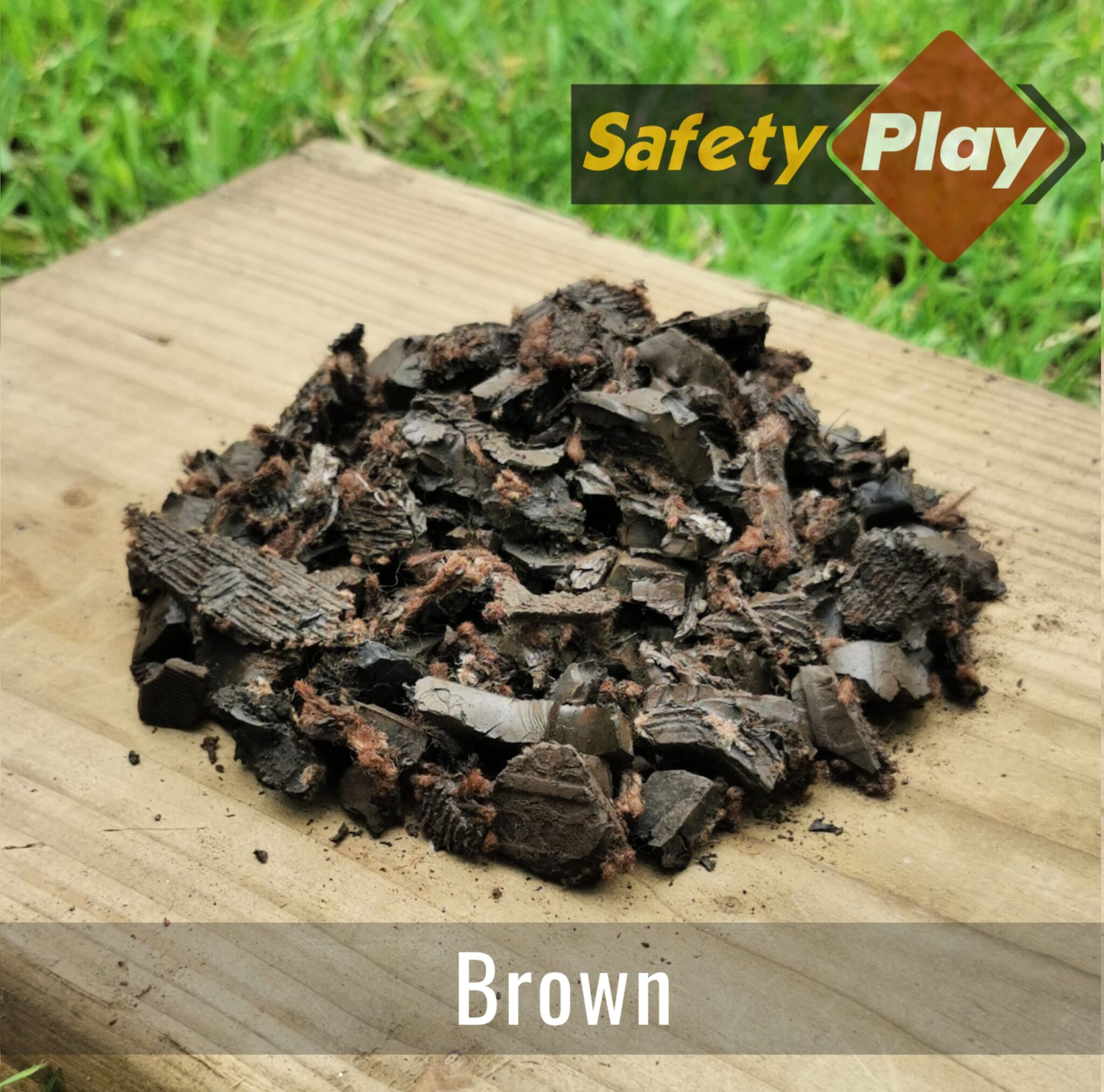 Safety Play Brown Rubber Chippings (Rubber Mulch UK / Play Bark